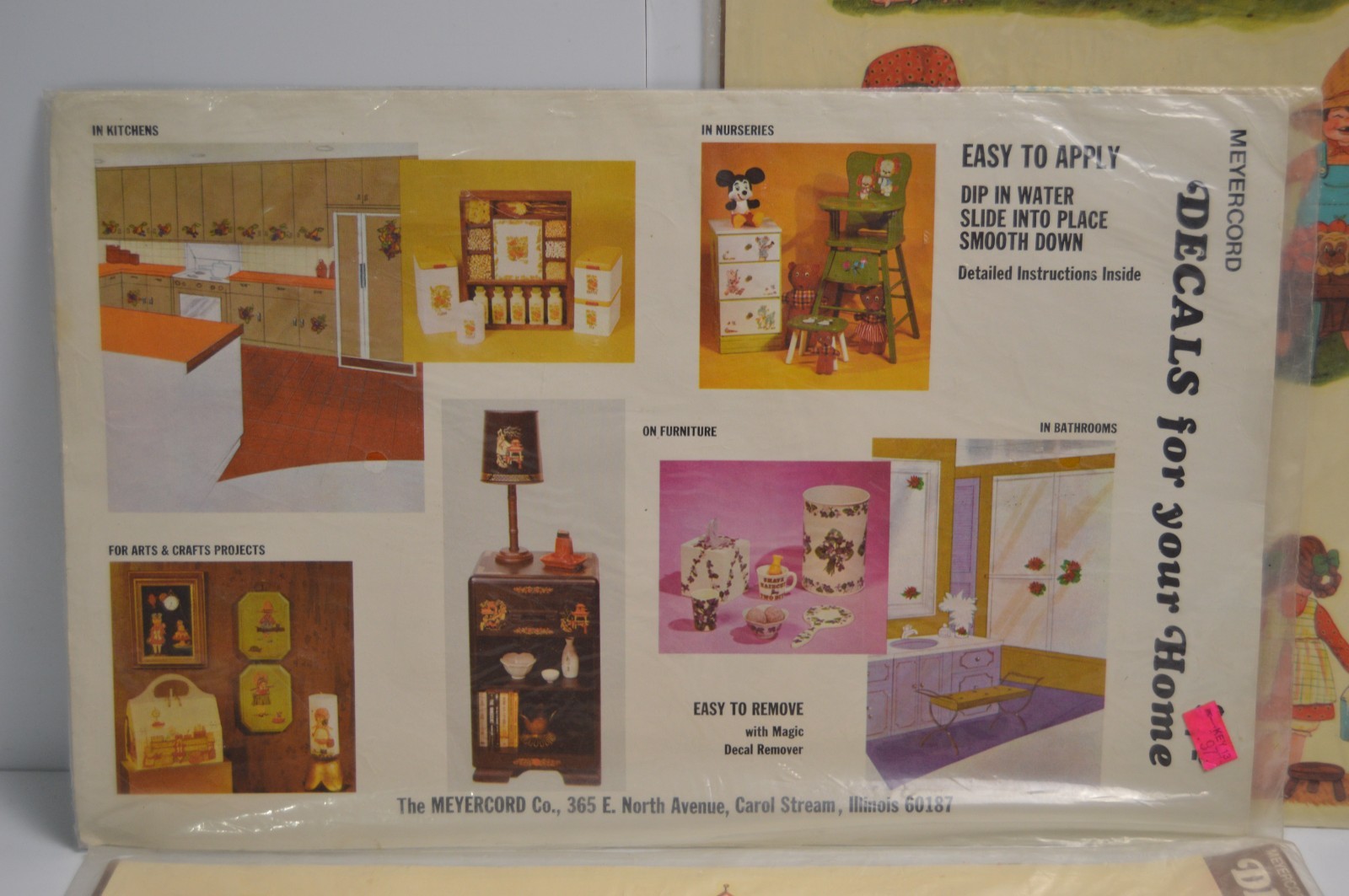 3 Vintage Meyercord Decals for Your Home Farm Barnyard Hometown Storefronts MCM