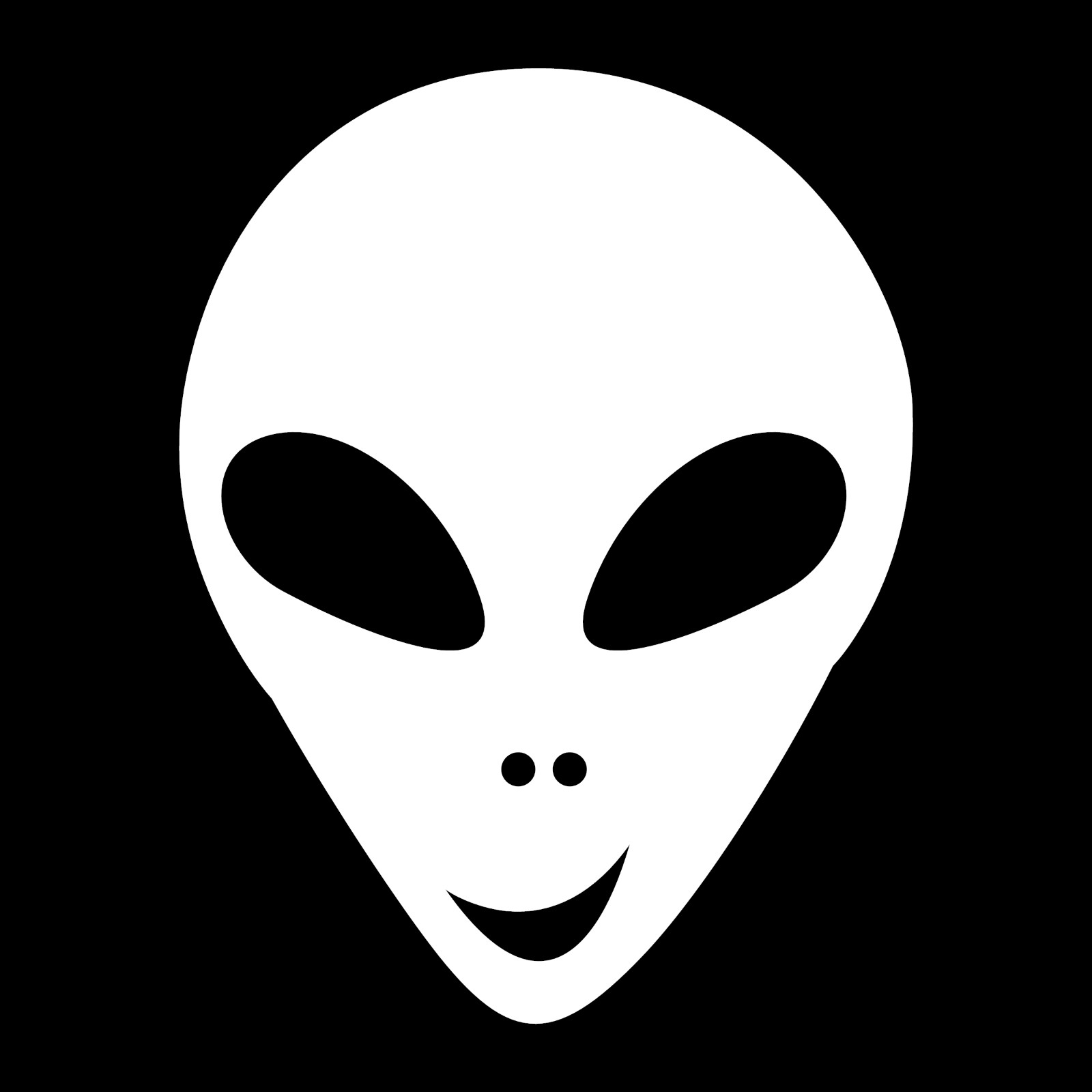 Alien Face Smiling UFO White Car Truck Window Wall Laptop Vinyl Decal Sticker.