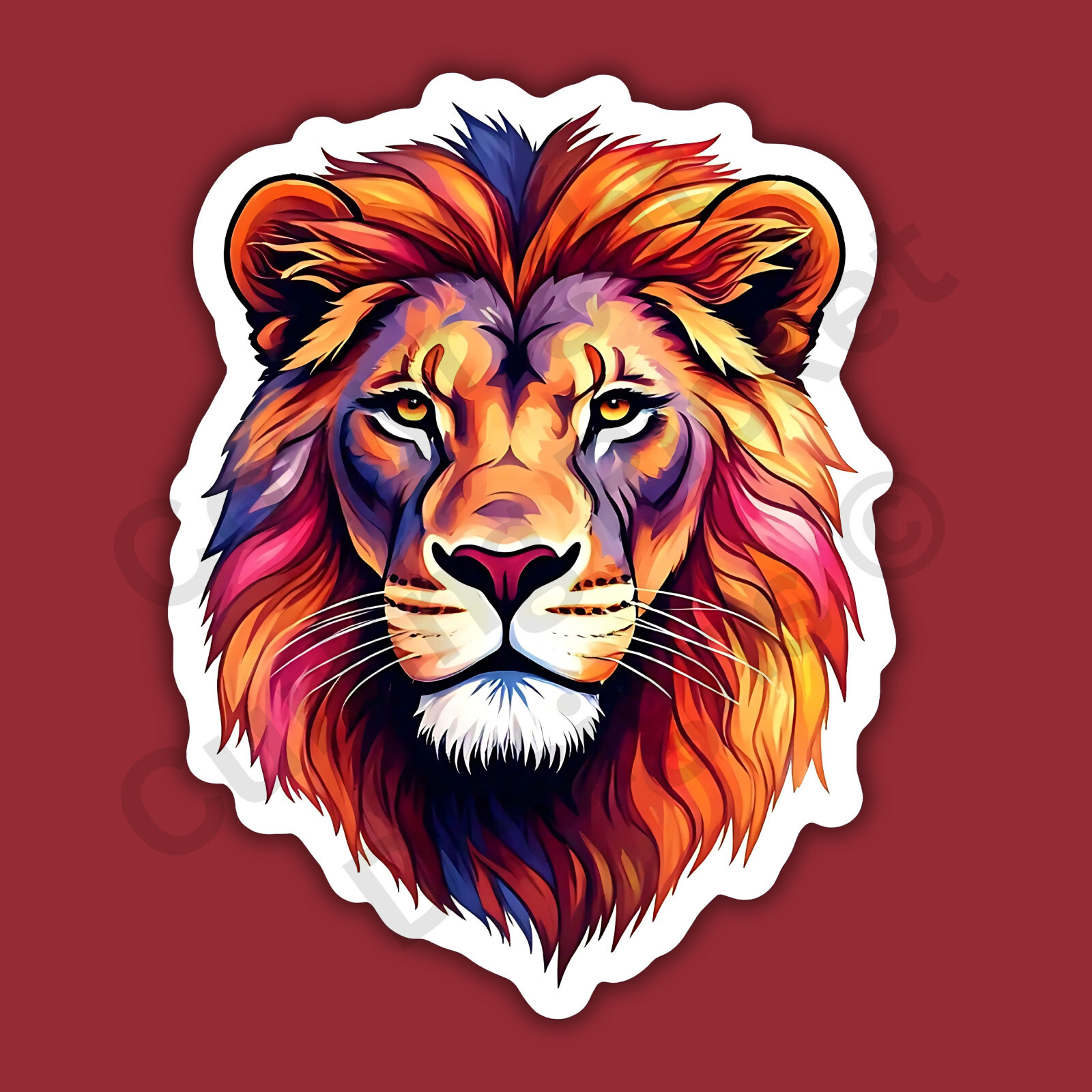 Lion Head Majestic King Jungle 3" Vinyl Sticker