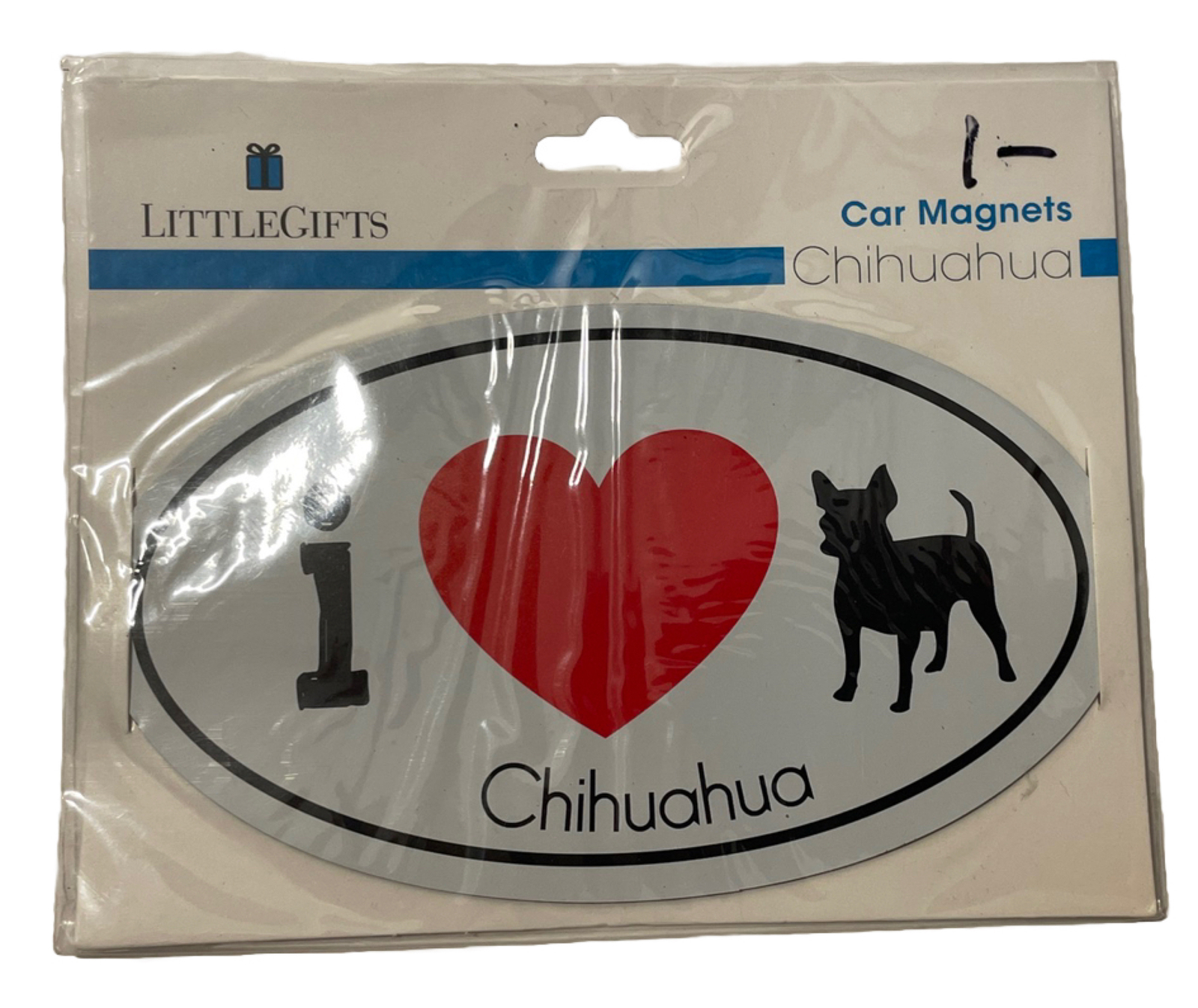 Little Gifts I ❤️ Chihuahua Car Magnet 6” X 3.5”