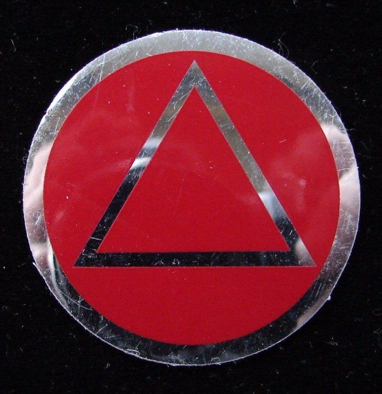 Alcoholics Anonymous AA Symbol Decal 3" Round Window Bumper Sticker Sober Token