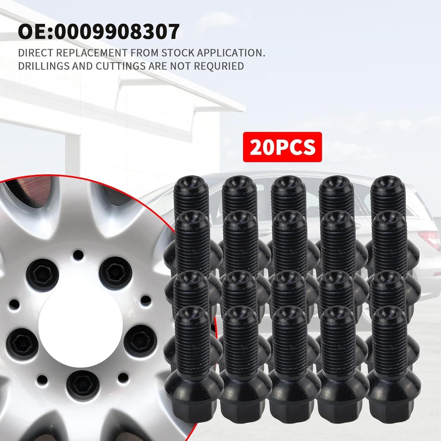 20PCS M14X1.5 Wheel Lug Bolts Nuts for Mercedes Benz 2003-2018 A B C E Class …