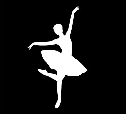 ND135W Ballet Dancer Up On Right Toes Frontview Decal Sticker | 5.5-Inches By