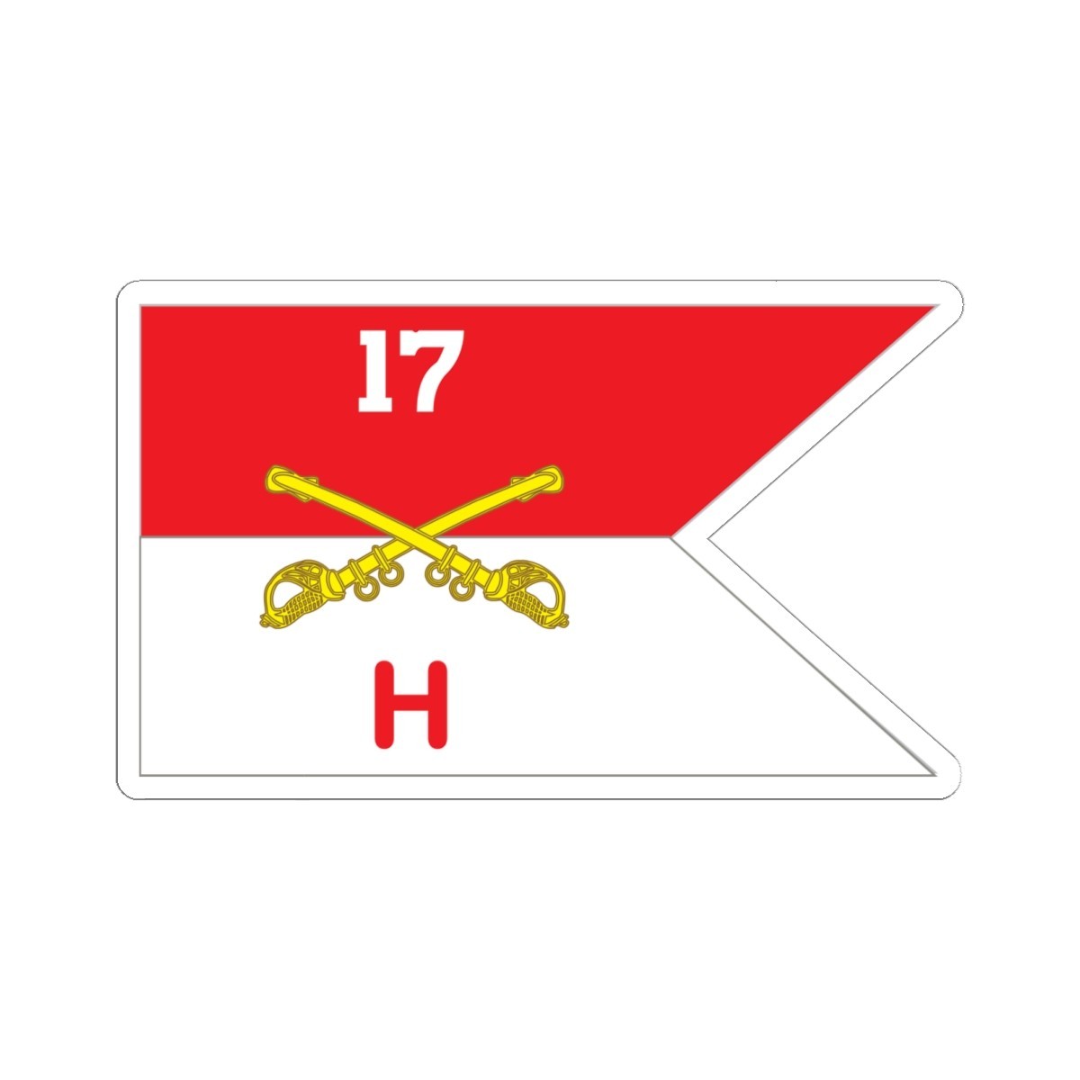Kiss-Cut Stickers – Army – H Troop, 17th Cavalry Guidon X 300