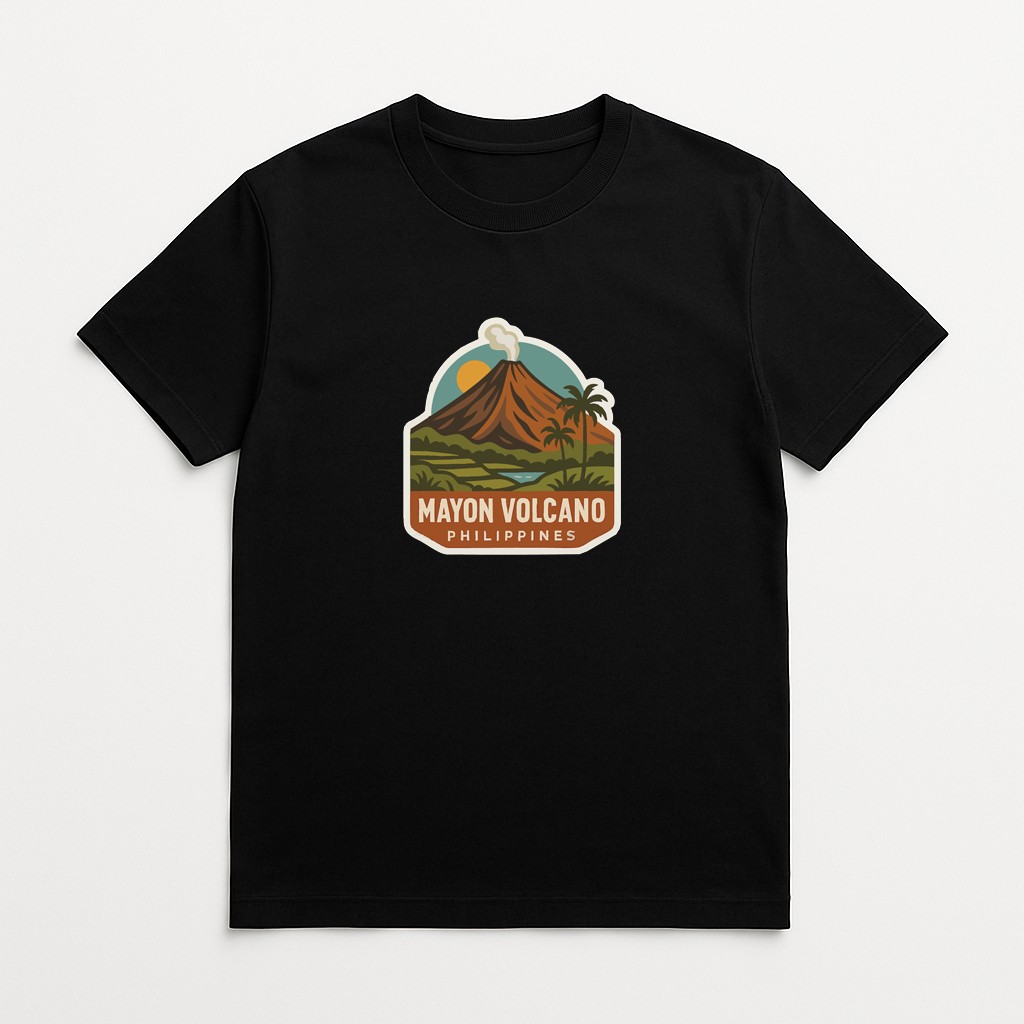 Mayon Volcano Philippines Iron On Heat Transfer Vinyl HTV Die-Cut Symbolic