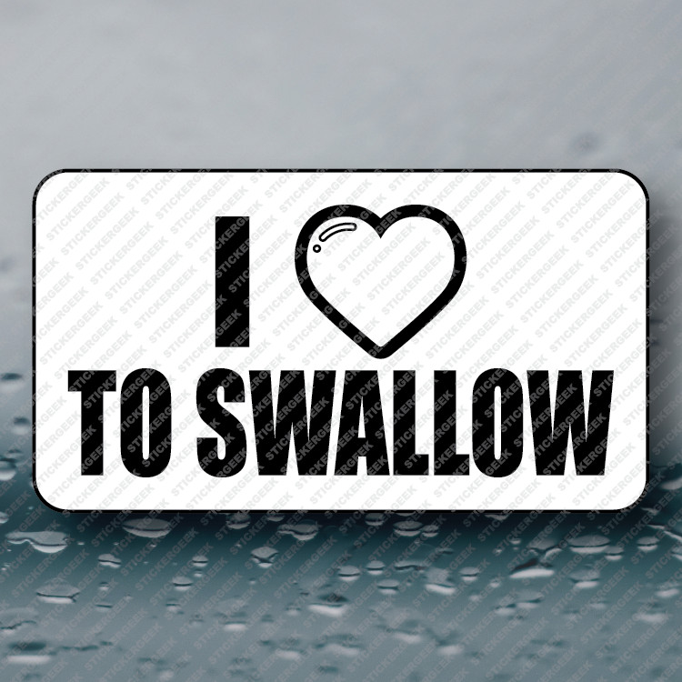 I HEART TO SWALLOW Adult Humor Funny Prank Joke Gag Sticker 25-250pcs