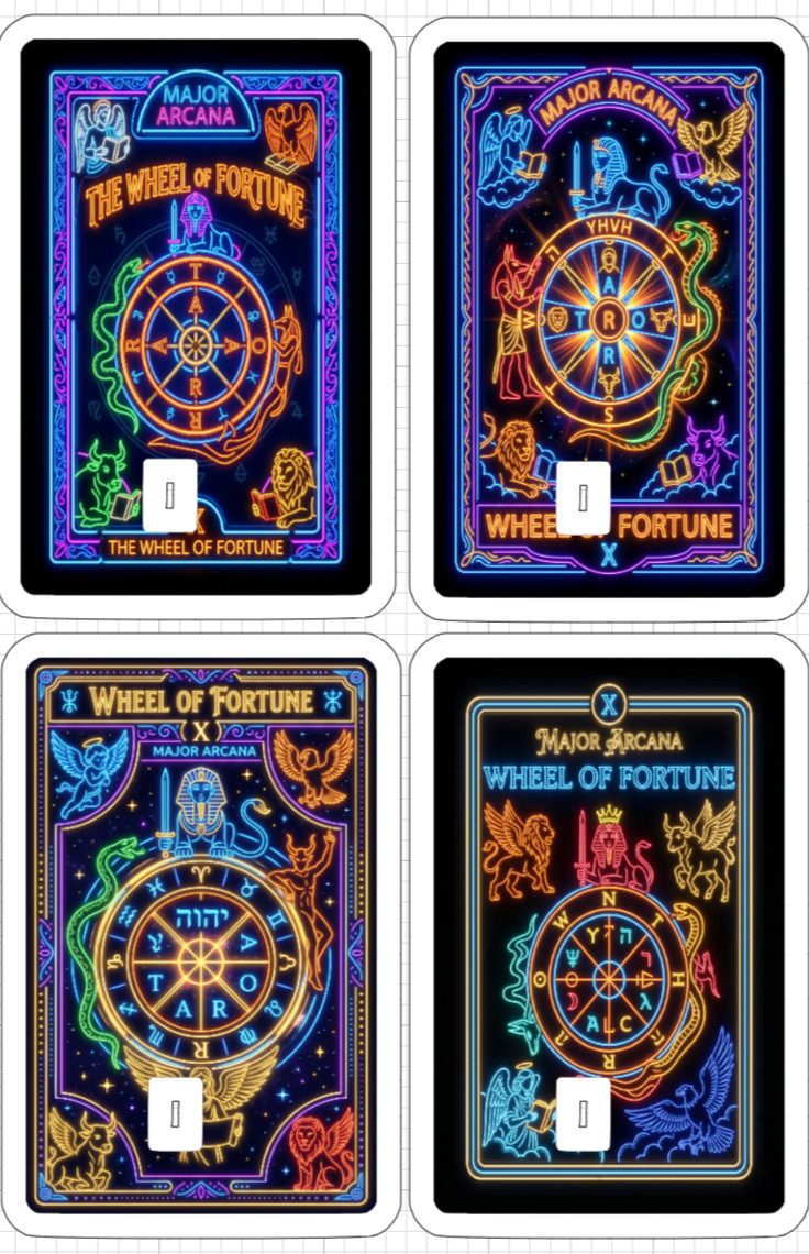 Neon Wheel Fortune Tarot Card Credit Debit ATM Skin Sticker Psychic Gift US