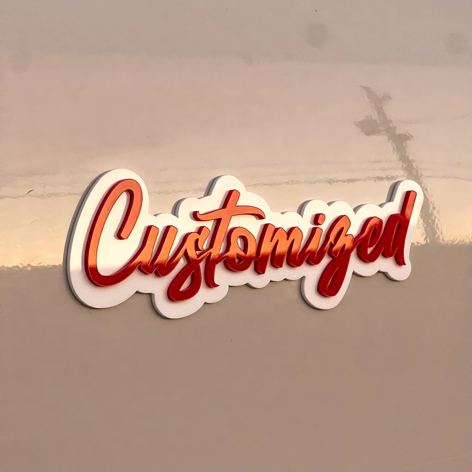 Customized Car Acrylic Emblem Badge MULTI COLOR Customized Text Names