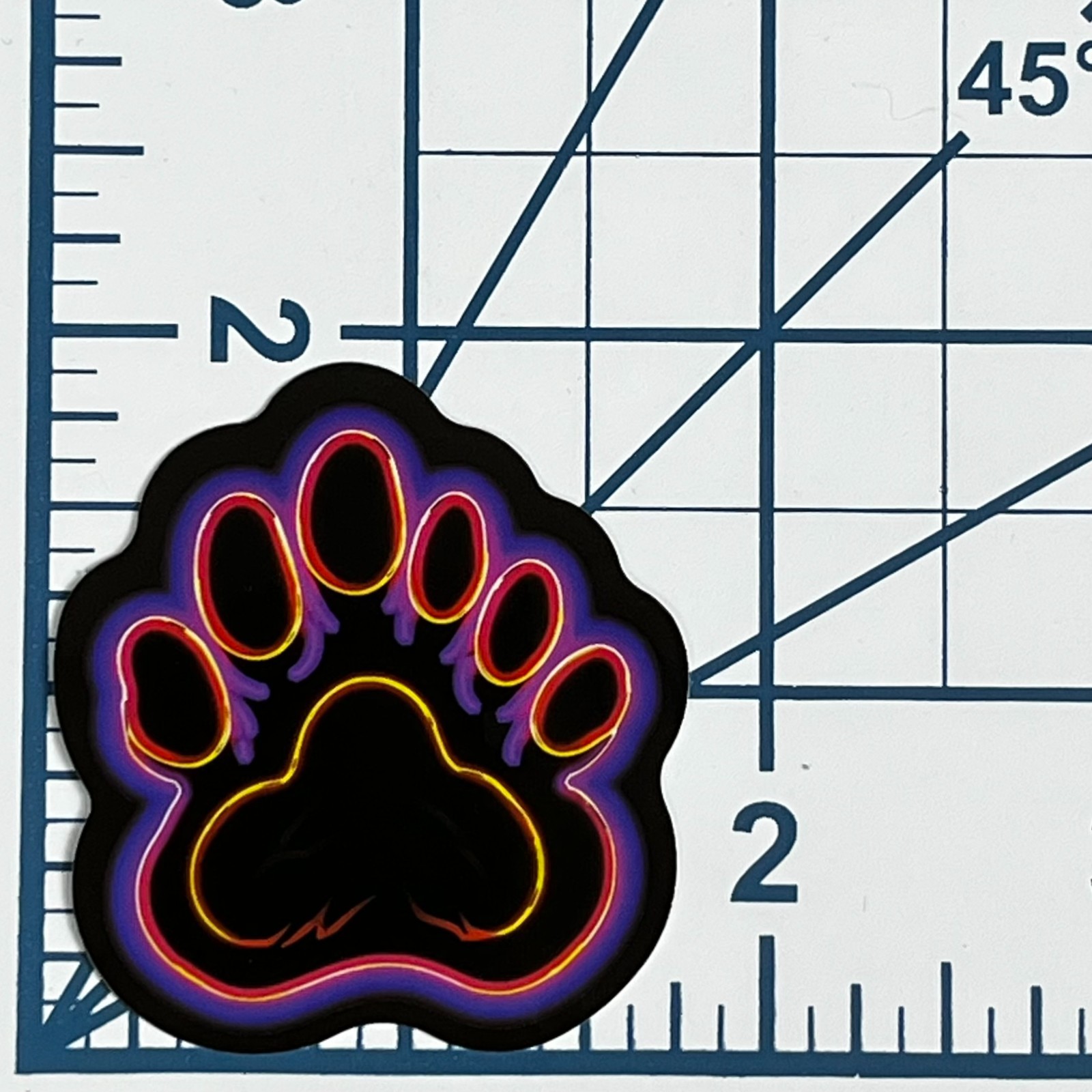 Retro Neon Monster Paw Vinyl Sticker 6 Toe Footprint Decal Glow Alien Art