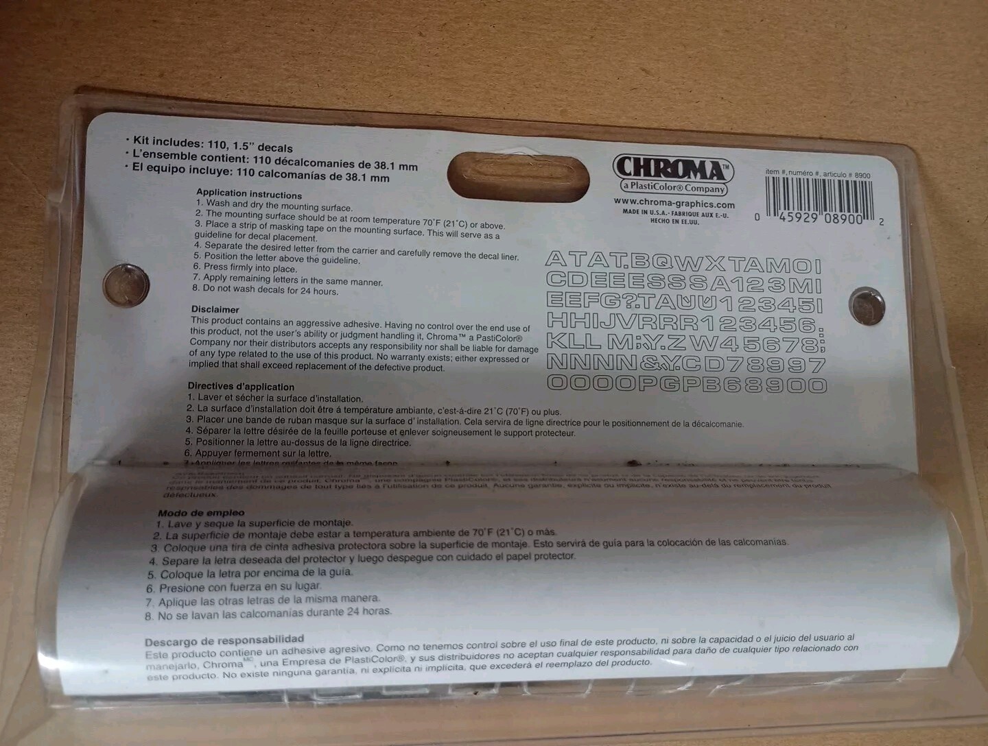110 Decals Chroma Self Adhesive 1.5 In Letterz And Numberz