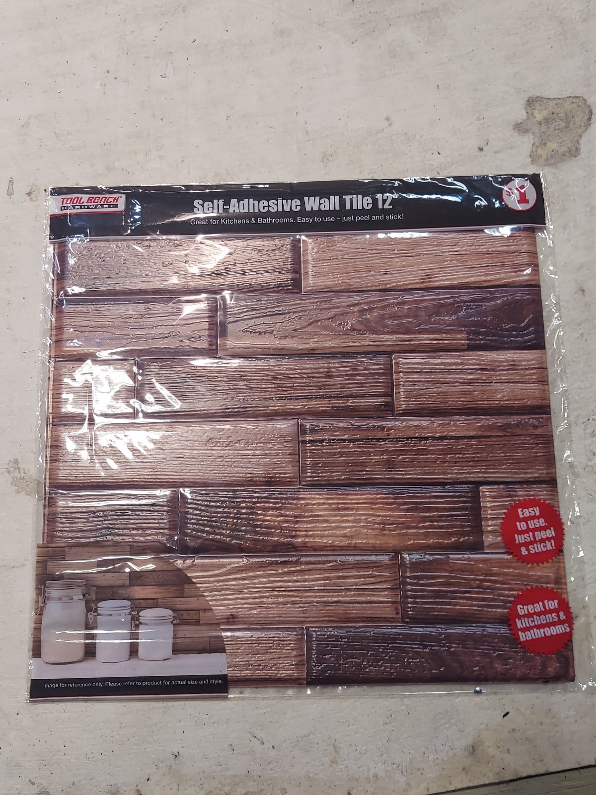 Tool Bench Hardware Self-Adhesive Wall Tile-Easy-Peel & Stick-12"x12"