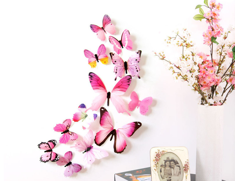 12pcs 3D Butterfly Art Wall Mural Stickers Home Decorations