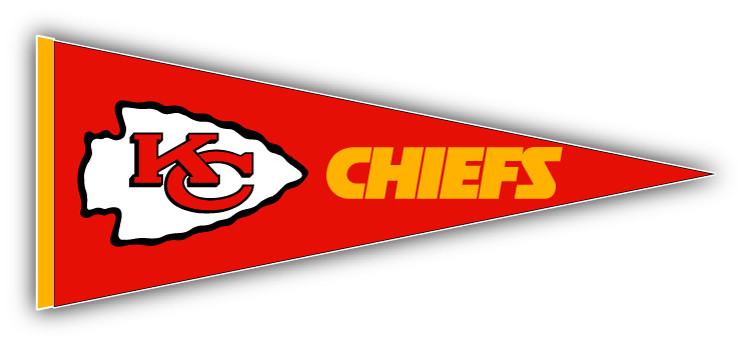 Kansas City Chiefs NFL Football Pennant Logo Long Sticker-3", 5", 6" or 8"