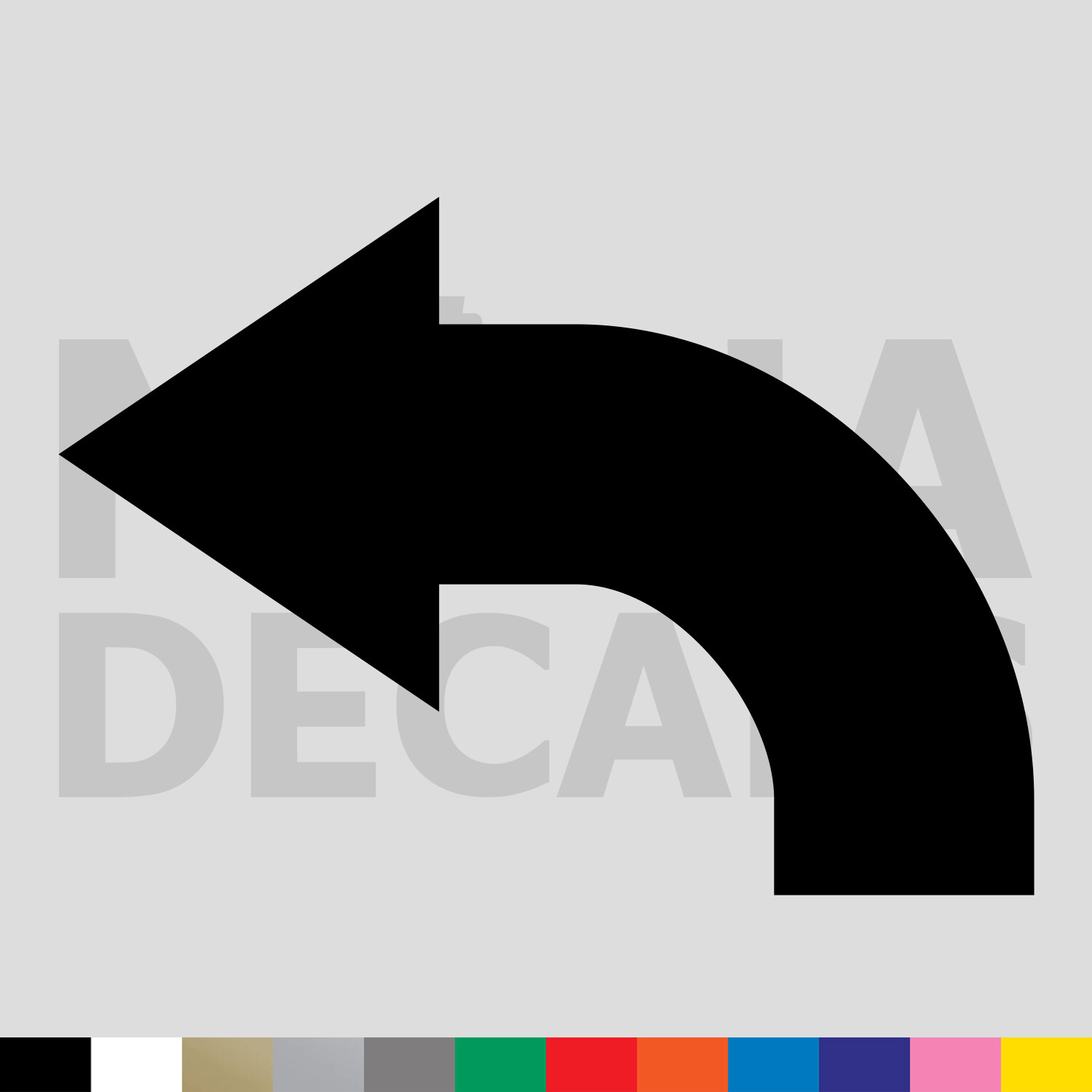 Arrow Curved Left Vinyl Die Cut Decal Sticker – Direction Point Rotate Sign