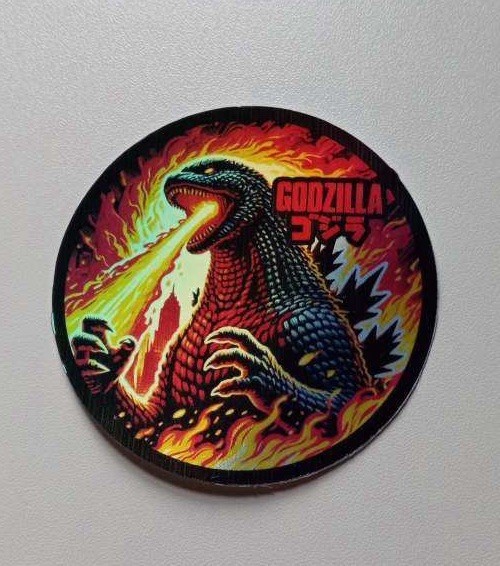 Godzilla Fire 3 Inch Waterproof Vinyl Holographic Sticker