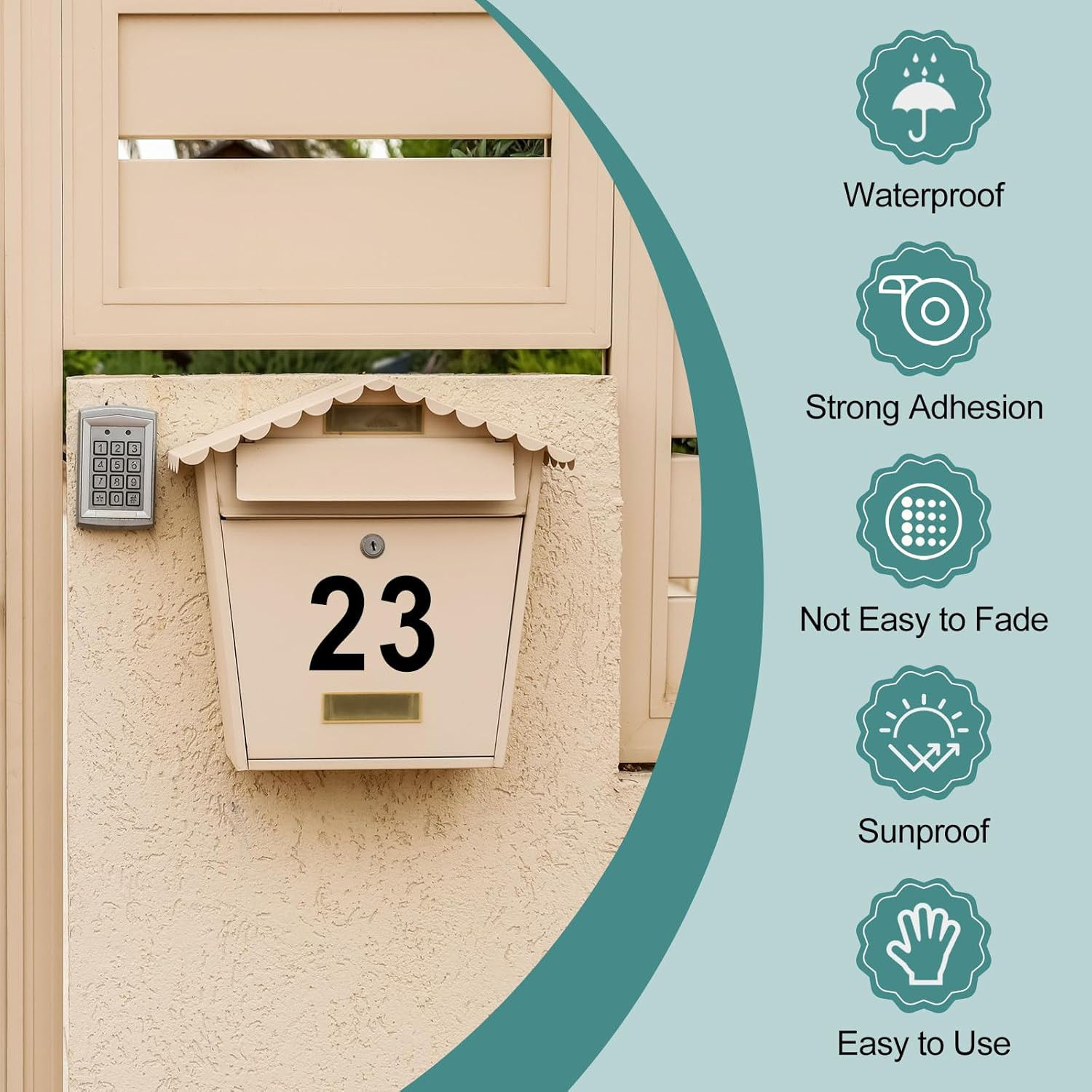 3 Sheets Reflective Mailbox Numbers 3 Inch 0-9 Vinyl Self-Adhesive Stickers