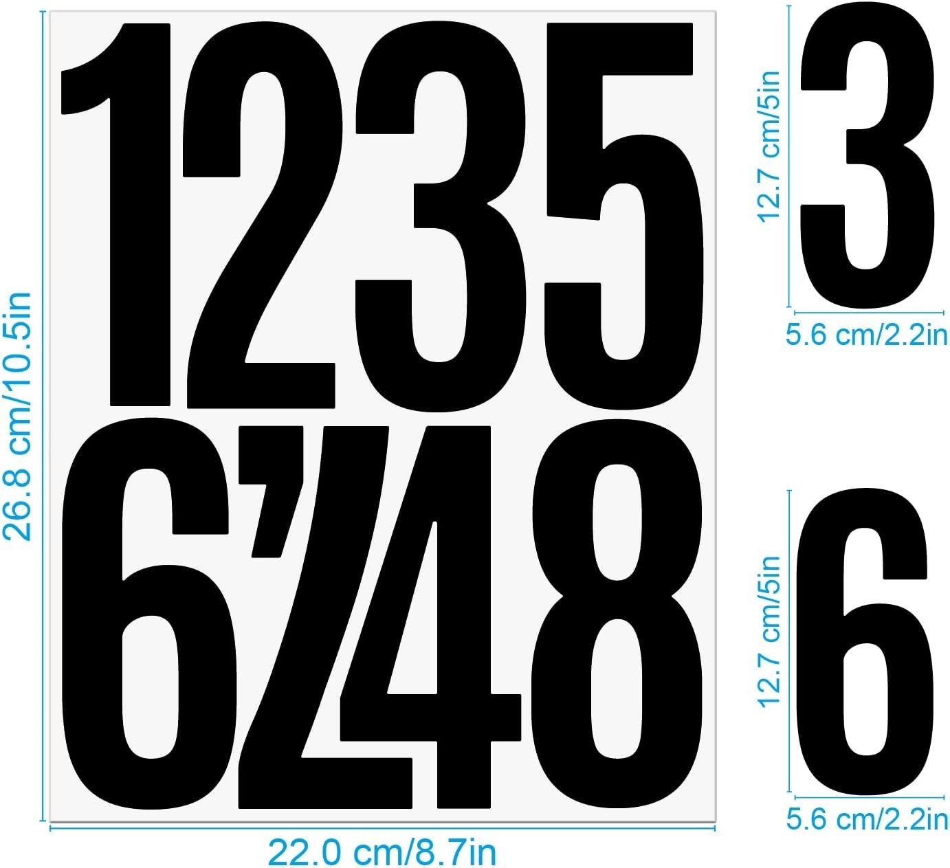 18 Sheets Self Adhesive Vinyl Letters Numbers Kit Black 5 Inch for Mailbox Signs