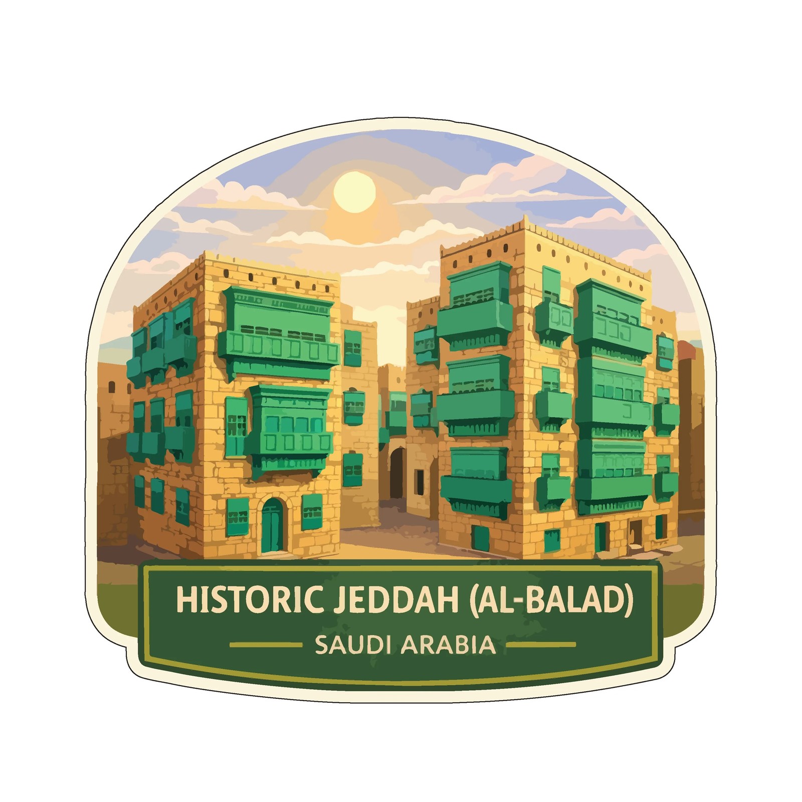 Historic Jeddah coral houses Saudi Arabia Sticker Decal Vinyl Die-Cut Heritage
