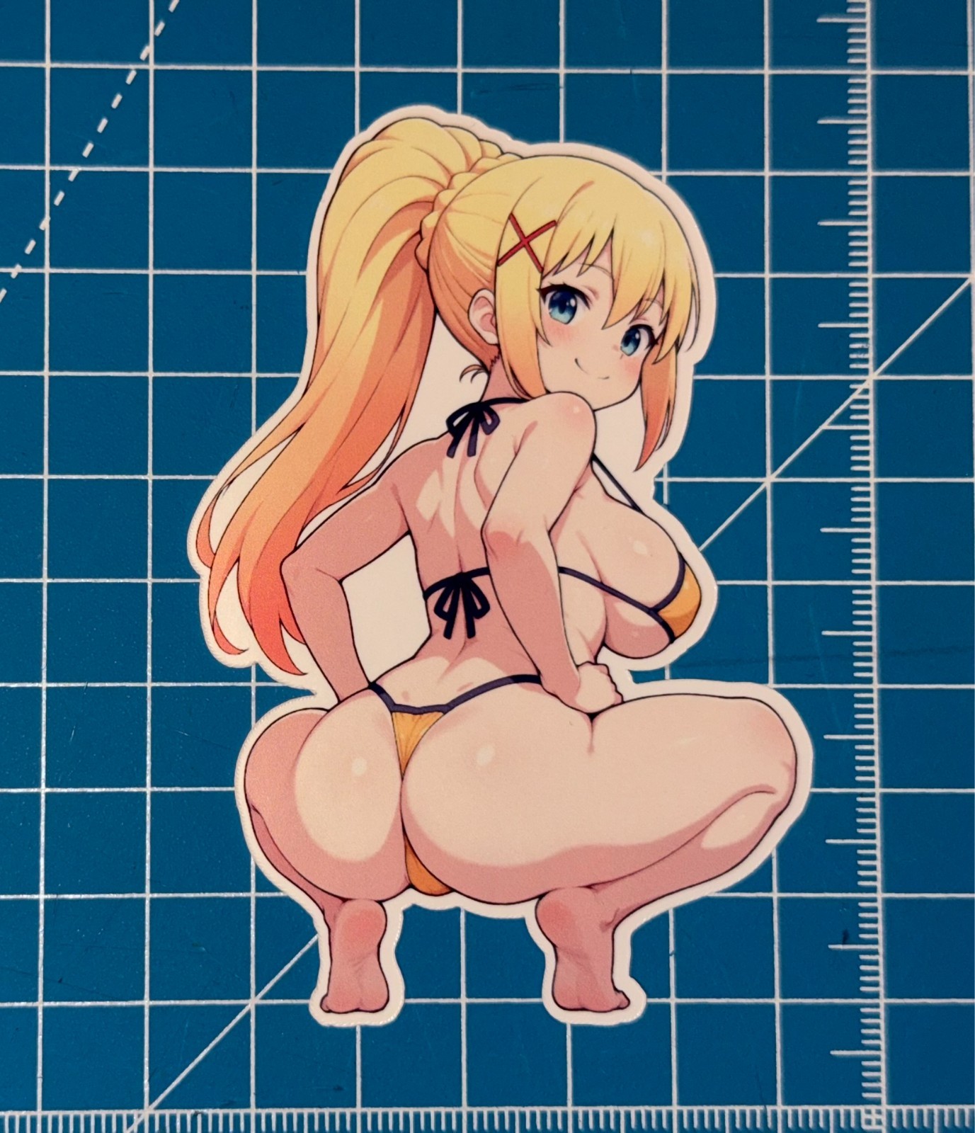 Darkness Konosuba Bikini Vinyl Sticker – Water-Resistant & Tear-Resistant Anime