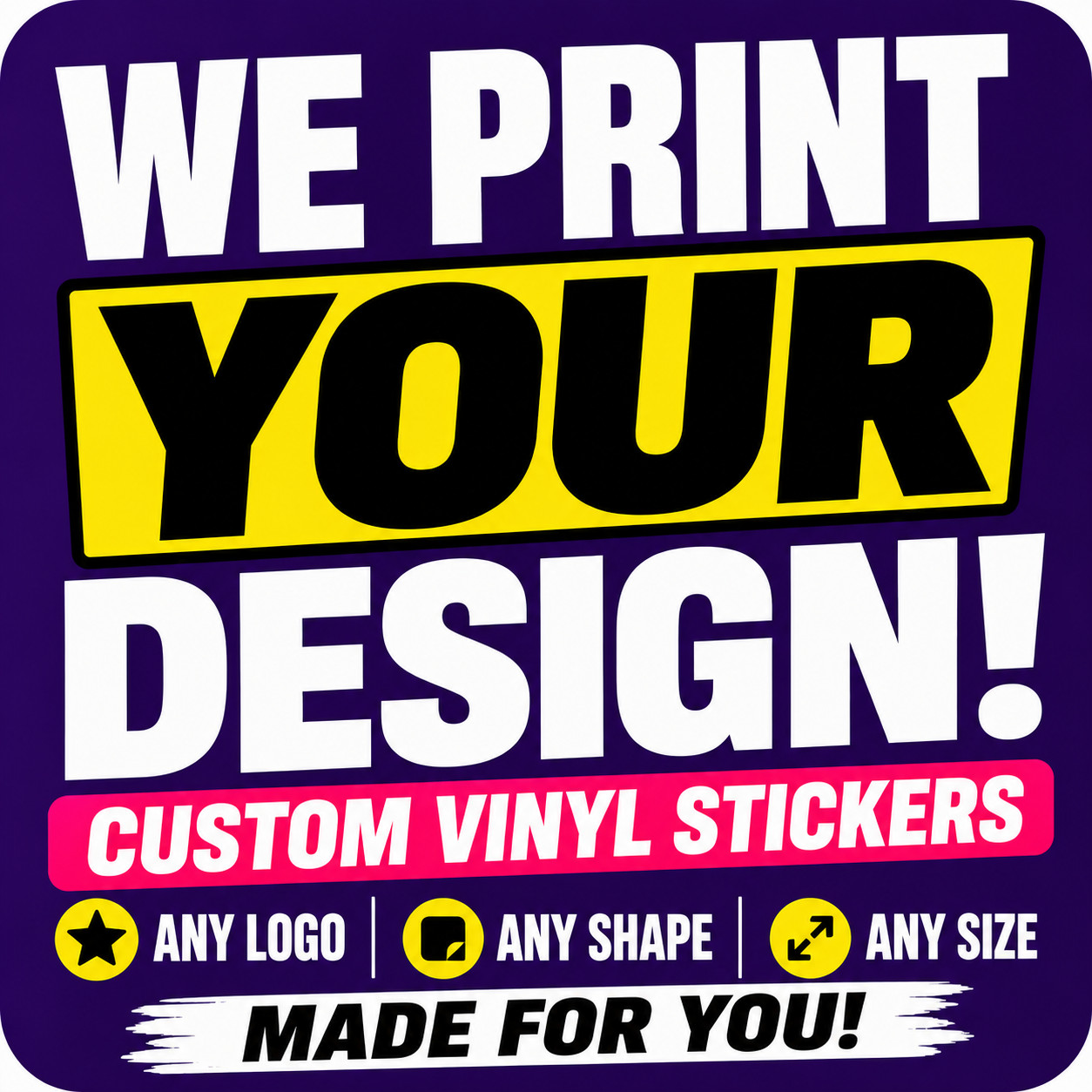 Custom Waterproof Stickers UV Resistant Vinyl Logo Stickers Indoor Outdoor 2"-22
