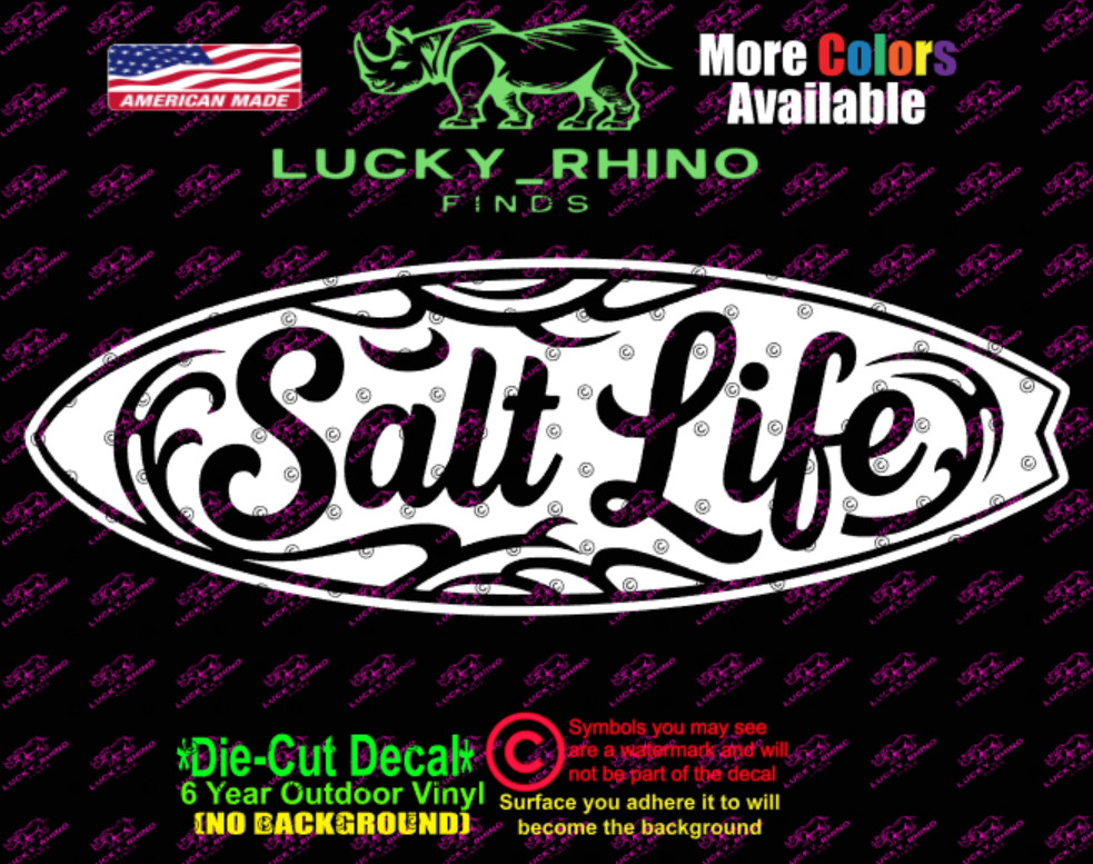 Salt Life Surf Board Tribal Car Window Vinyl Decal Bumper Sticker