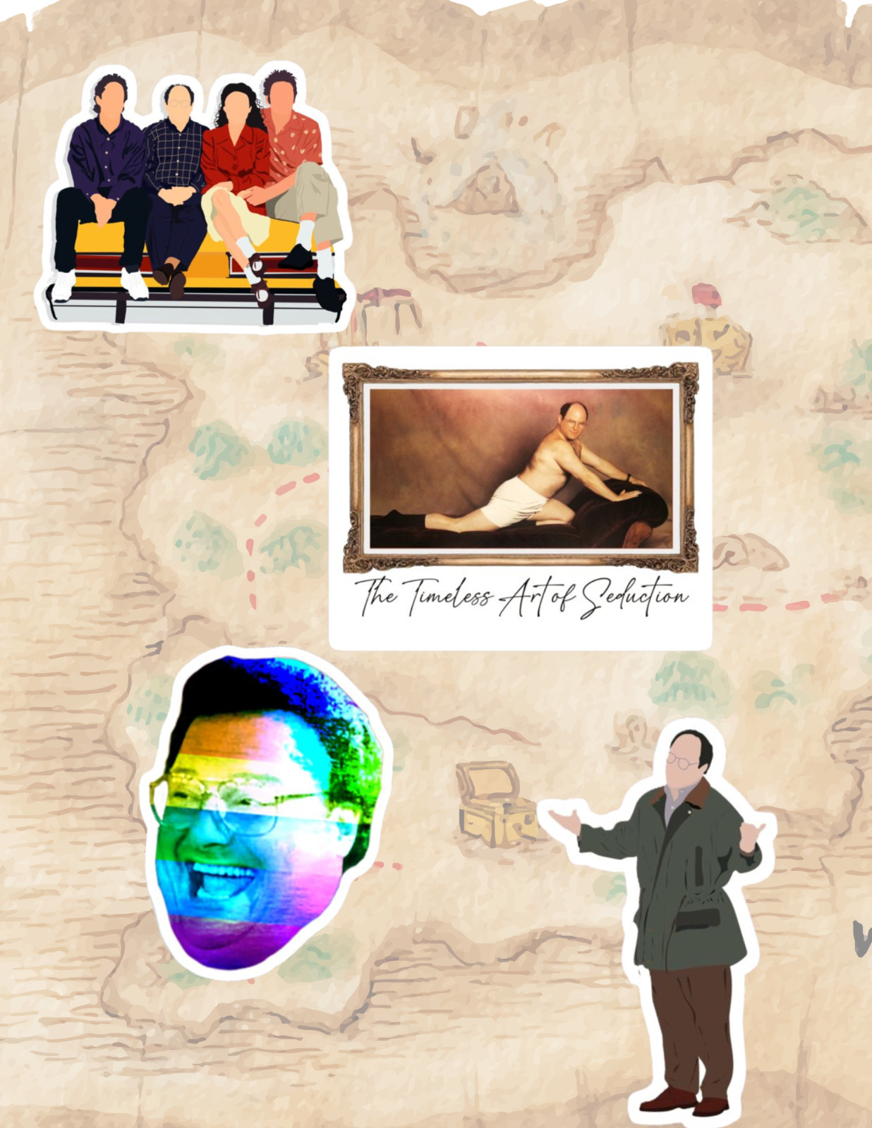 Seinfeld Classic Sitcom #2 4pc Sticker Packs