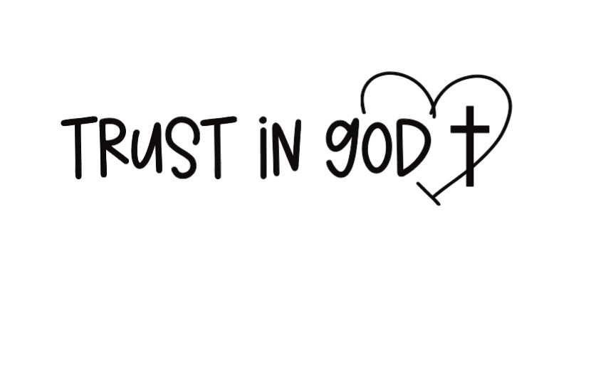 Trust in God Cross love Vinyl Decal Sticker Rearview mirror car truck Faith