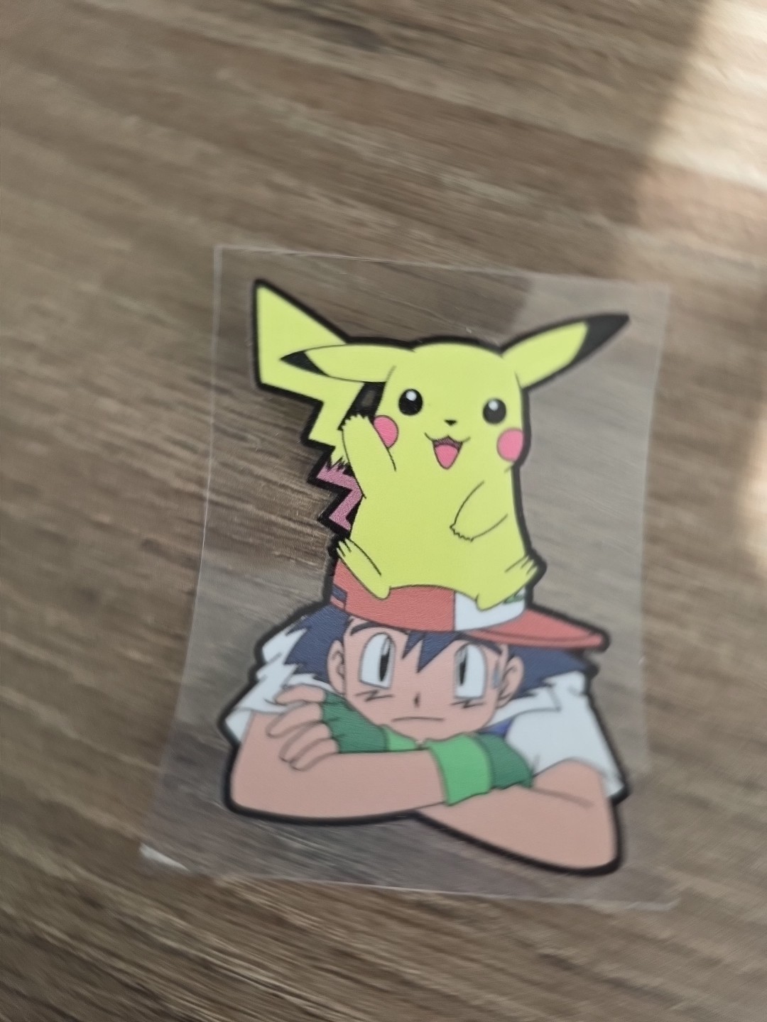 Pokemon Ash And Pikachu UV DTF Decal Sticker Waterproof Raised Made In USA