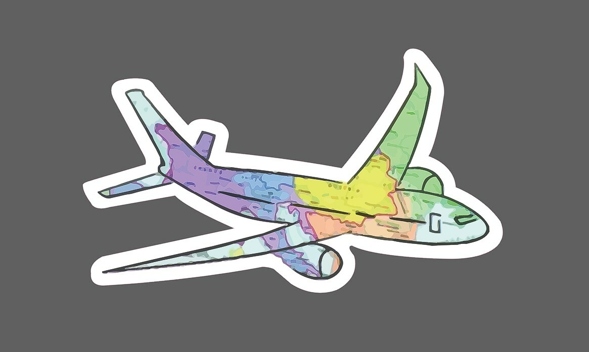 Airplane Sticker Map Design Waterproof – Buy Any 4 For $1.75 Each Storewide!
