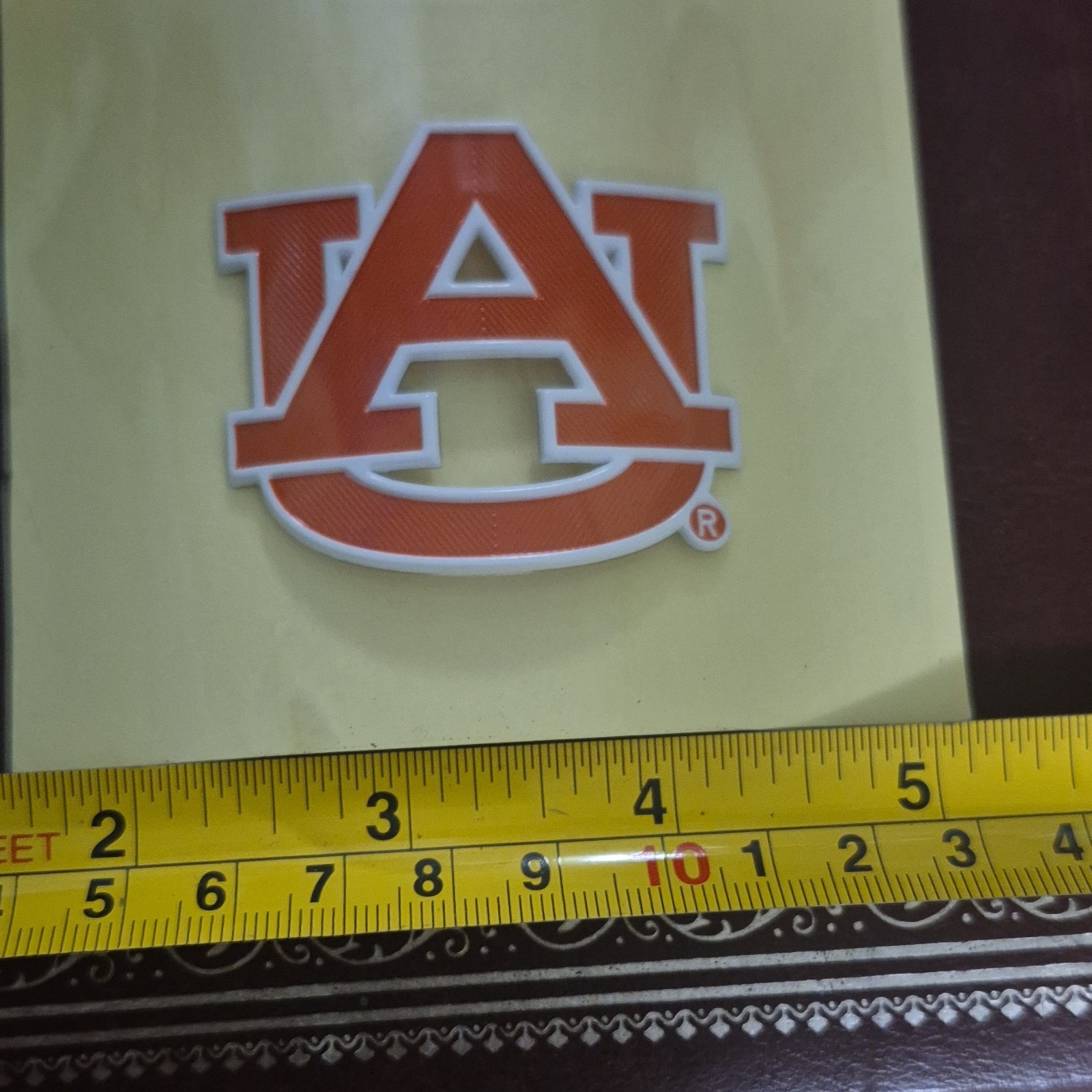 Auburn University AU Logo Iron on Orange White College collectible