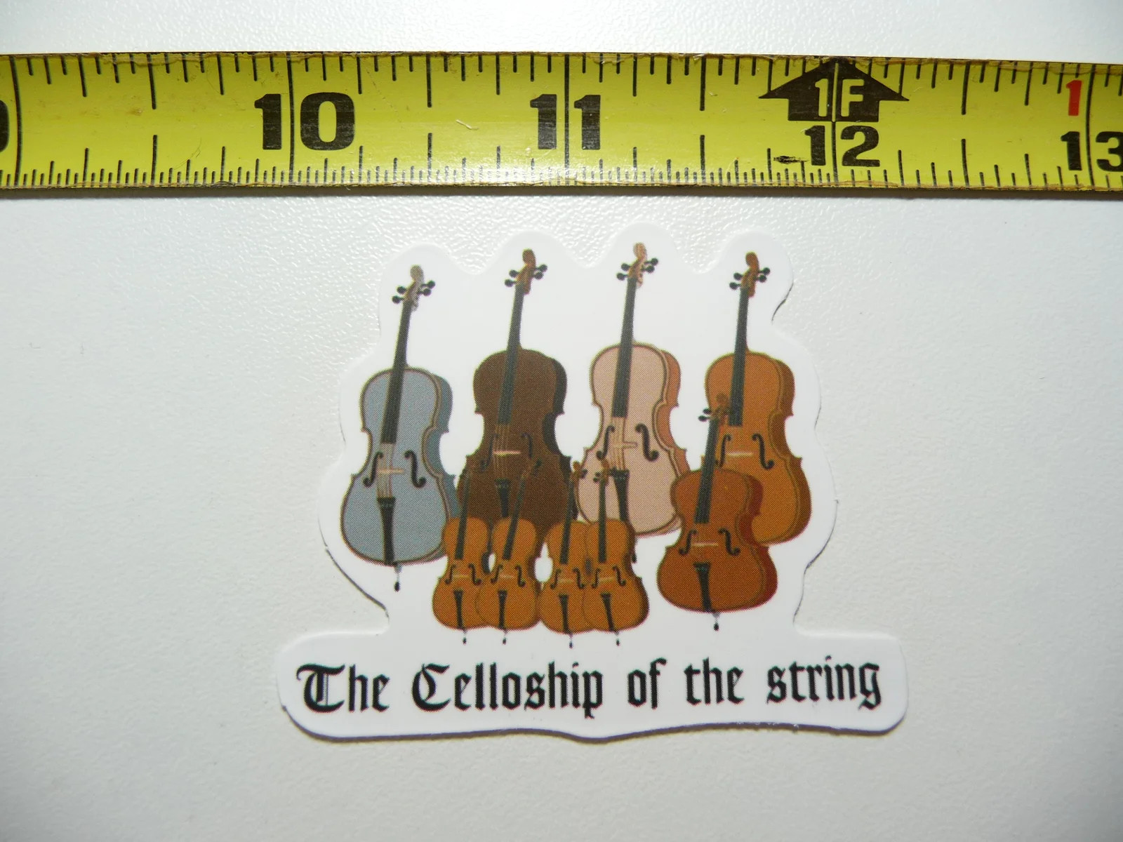 CELLOS FELLOWSHIP MUSIC SMALL STICKER DECAL BAND CONCERT HALL MUSICAL