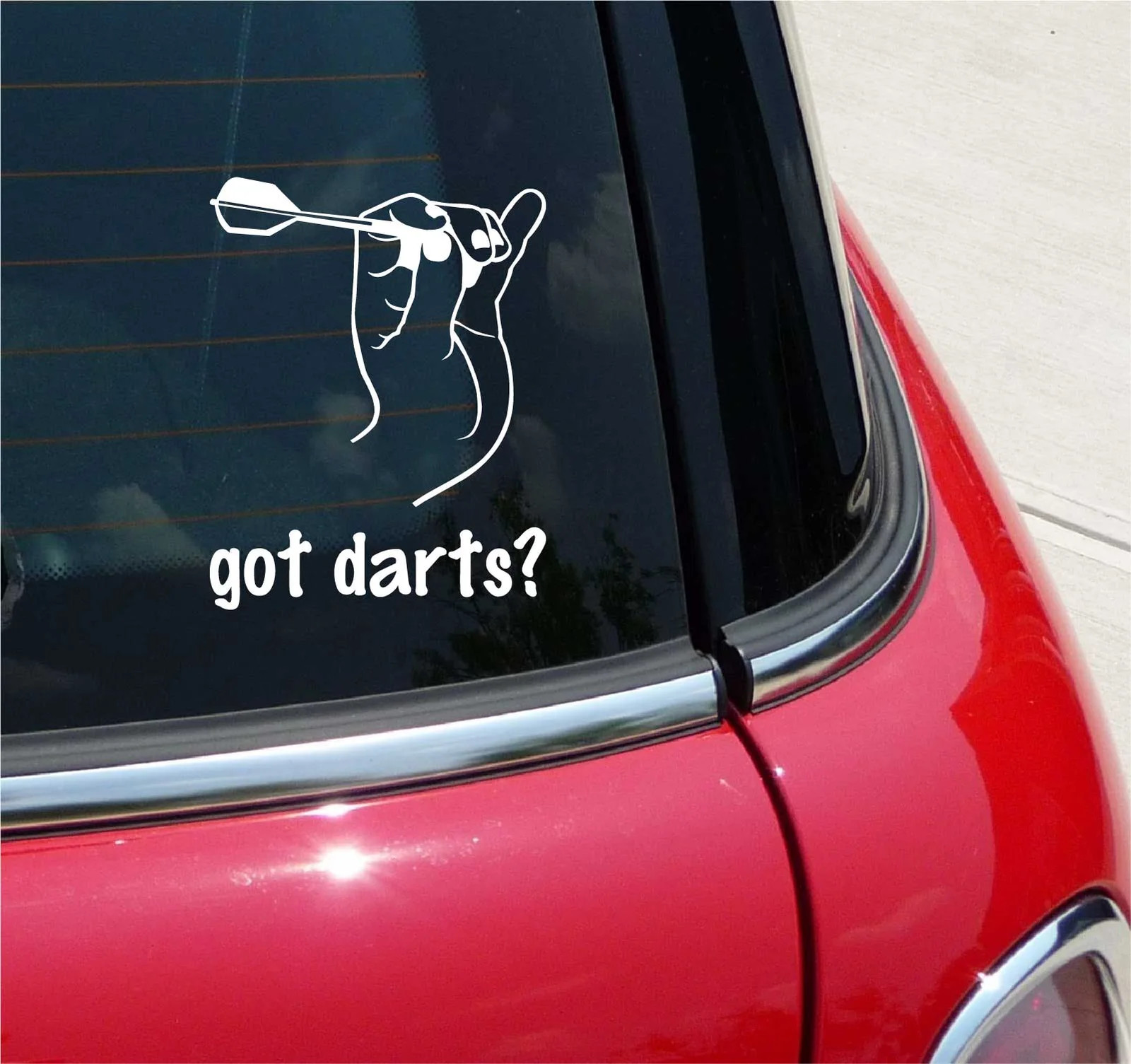 GOT DARTS? DART DARTBOARD GRAPHIC DECAL STICKER ART CAR WALL DECOR