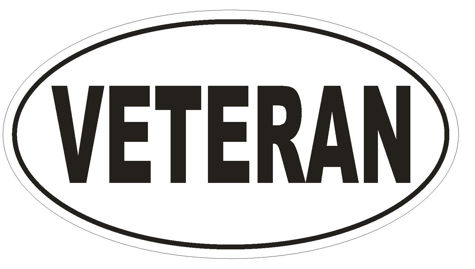VETERAN Oval Bumper Sticker or Helmet Sticker D1999 Euro Oval Military Service