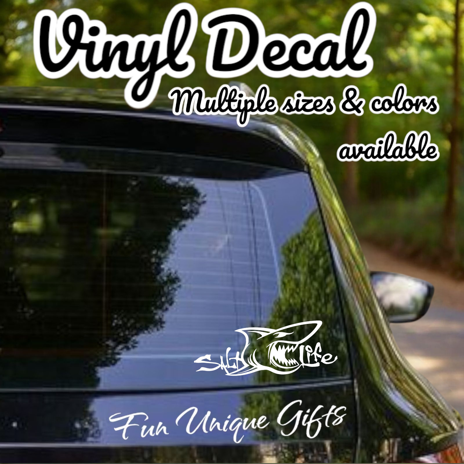 Salt Life Shark Vinyl Decal Sticker -Multiple Colors & Sizes- SHIPS FREE!