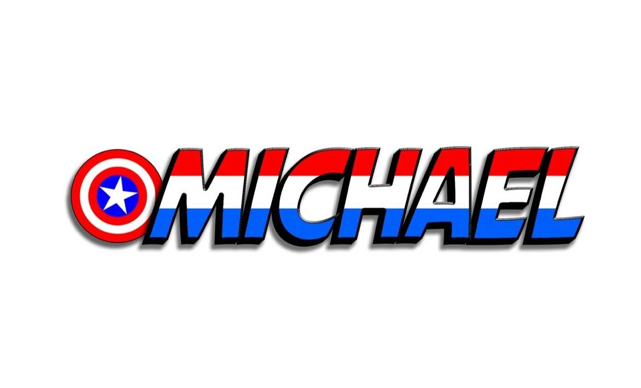 CAPTAIN AMERICA PERSONALIZED NAME ON STICKER CHOOSE SIZE