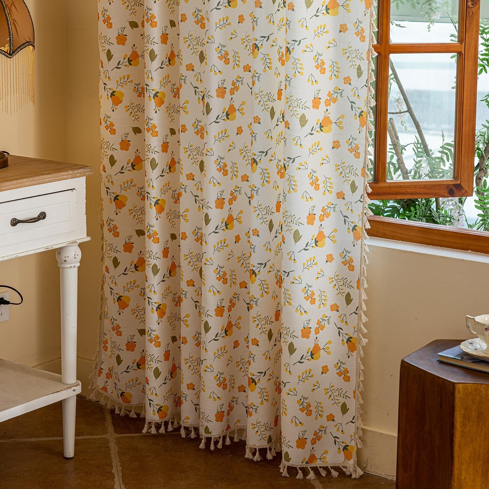 OYX Floral Curtains for Living Room Patterned Farmhouse Curtains 2 Panels,Boh…