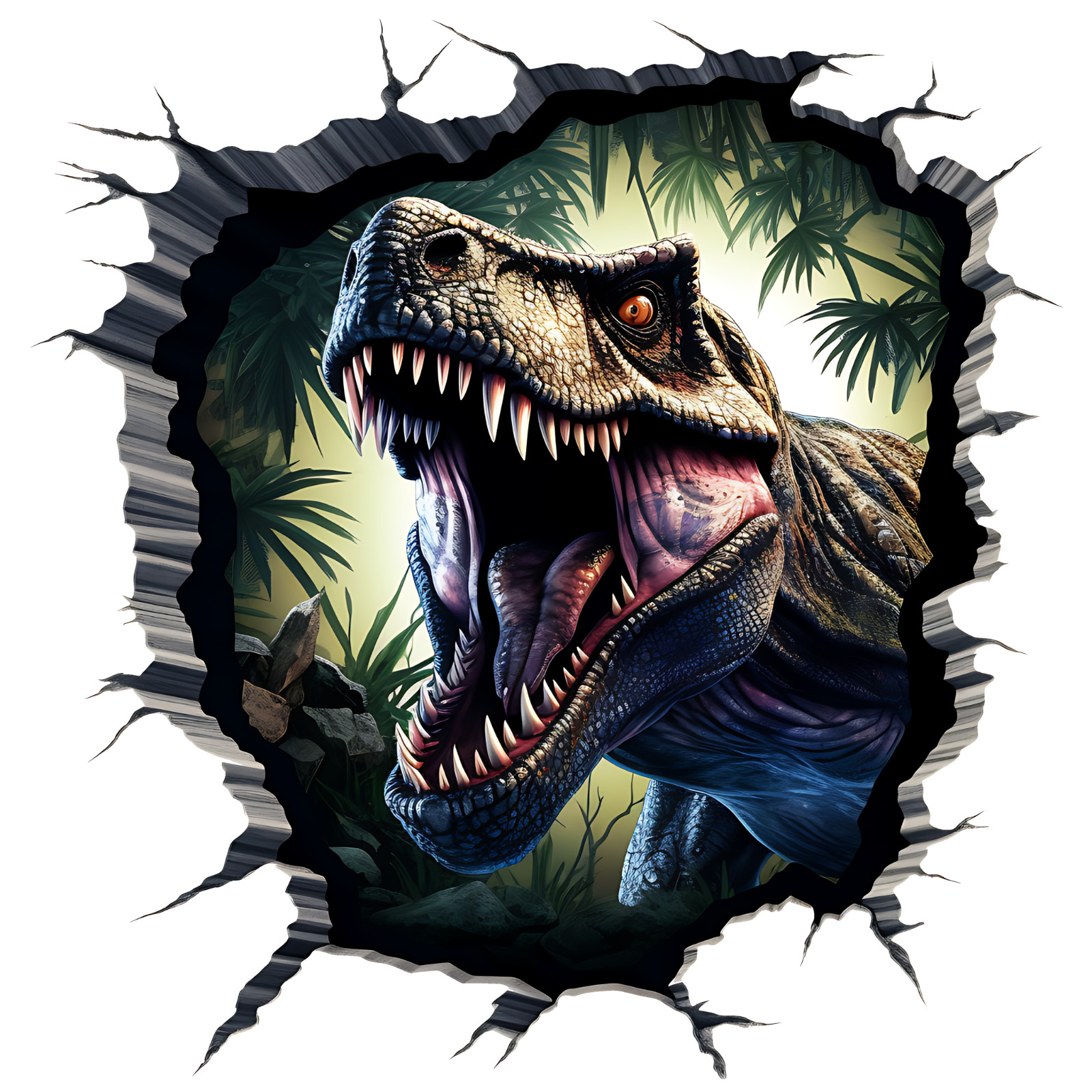Wall decal sticker 3D dinosaur wall sticker 18×18 cm large