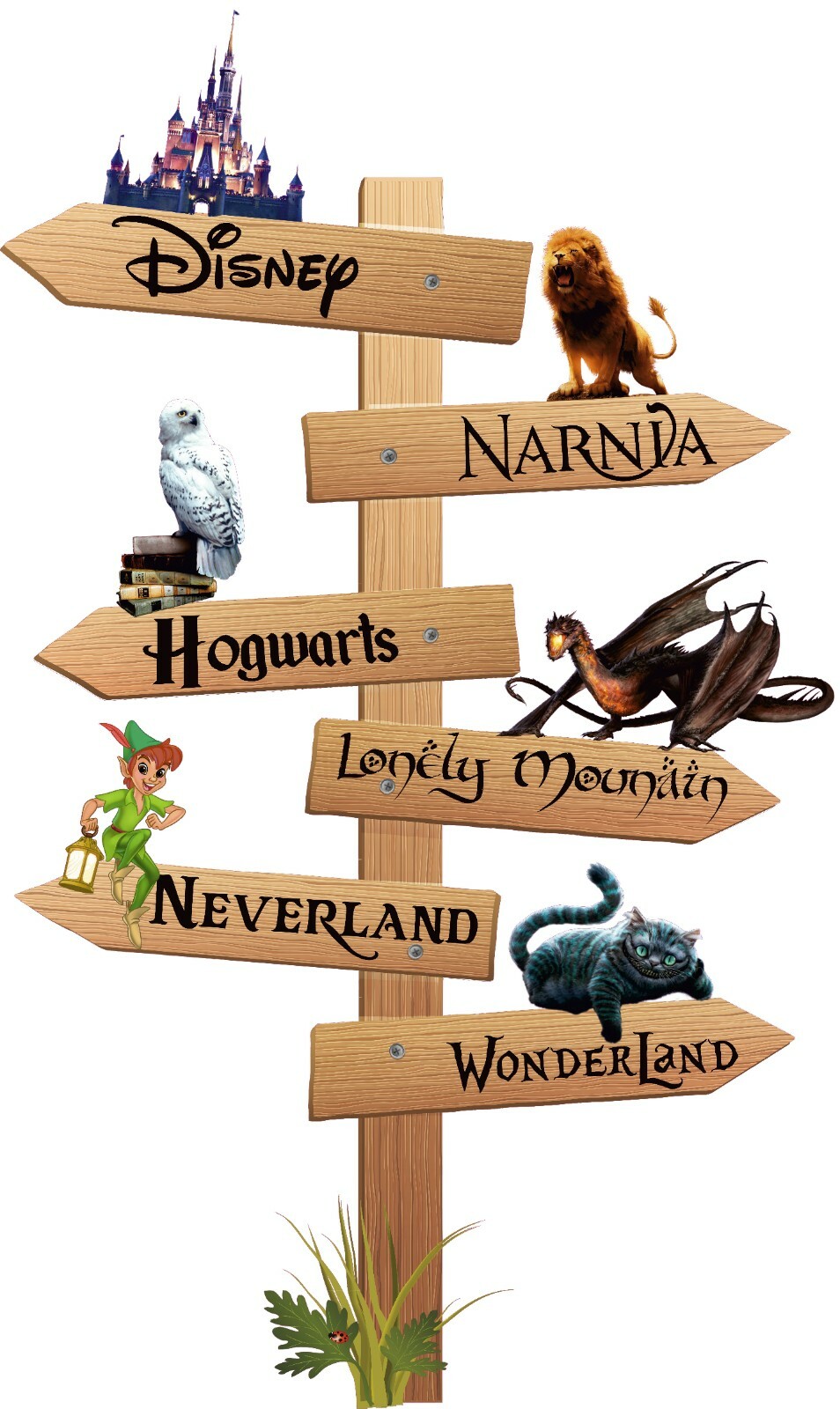 Home Kids Bedroom Living Room Decor Walt Disney Road Sign Vinyl Wall Decal 20×33