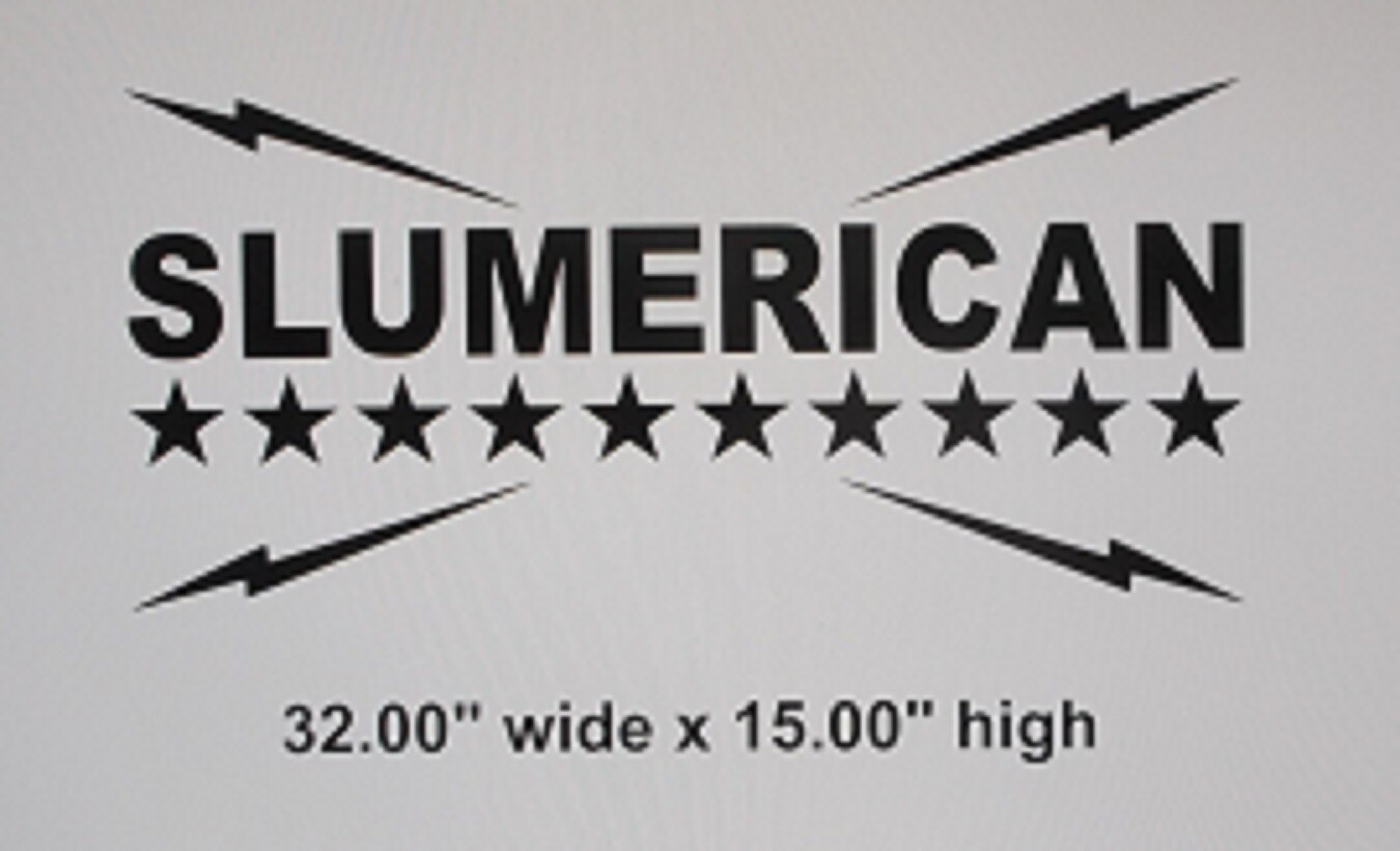 SLUMERICAN Flag Decal 32" & 46" Wide for Car, Truck, Window