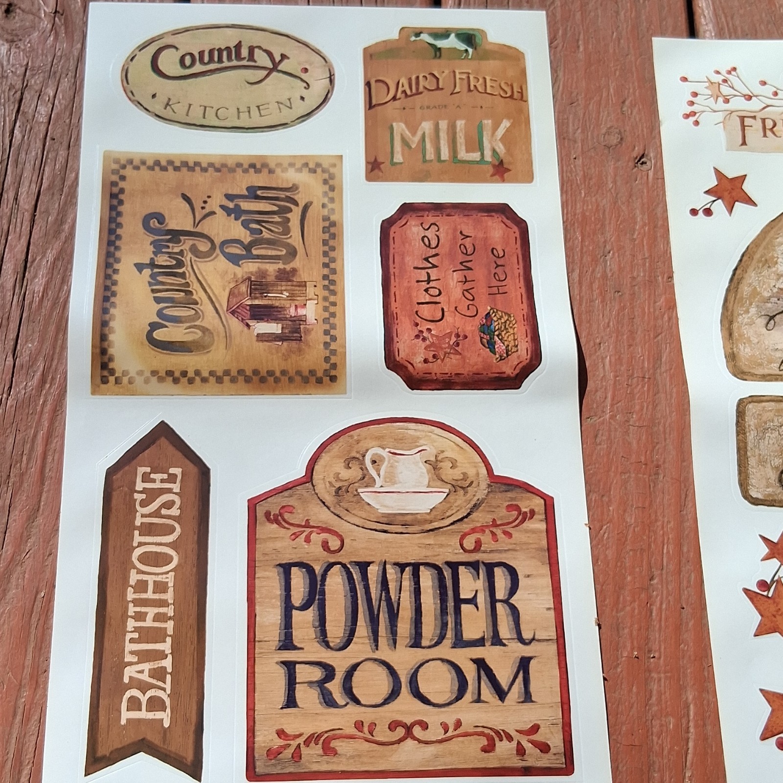 Country Style Vinyl Wall Decal Stickers for Kitchen, Laundry, Bathroom