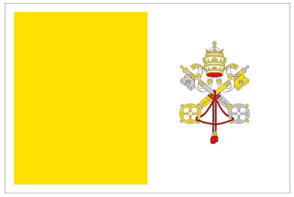Vatican City International Flag Sticker Decal F708