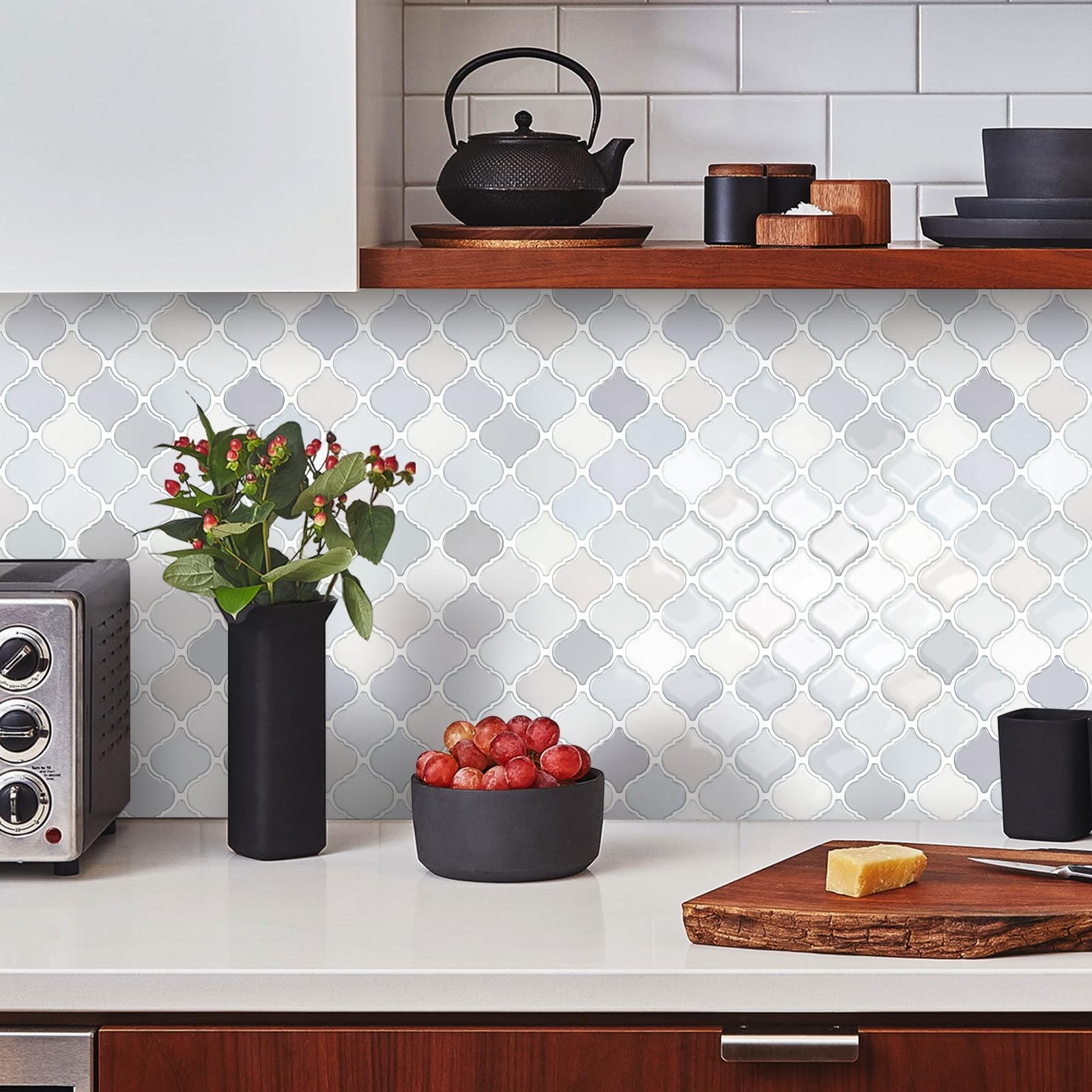 Azulejos Adhesivos Arabescos Gruesos Tonos Claros Para Pared De Lujo Pro