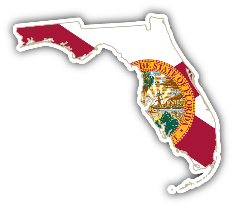 Florida USA State Map Flag Car Bumper Sticker Decal