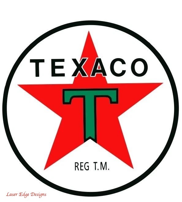 12" Texaco Oil & Gas Pump Station Man Cave Round Logo Sticker Stickers Decal