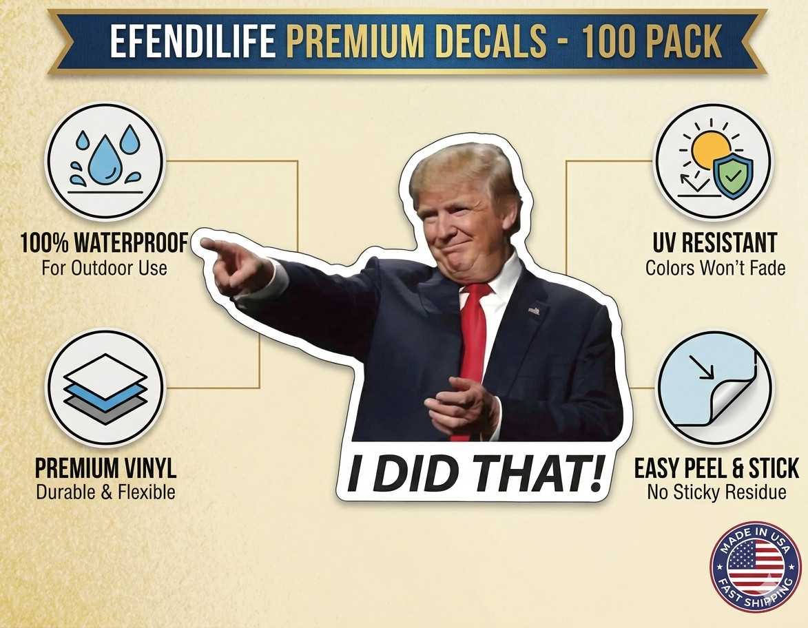 100 PCS Trump I Did That Stickers – Funny Gas Pump Vinyl Decals Waterproof Pack