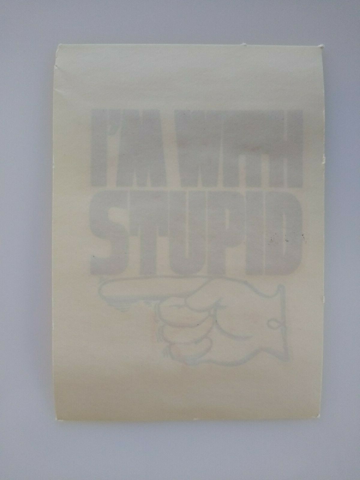 I'm With Stupid Screamin Gleamin Glitter Iron-On Transfer Decal Donruss 1970s