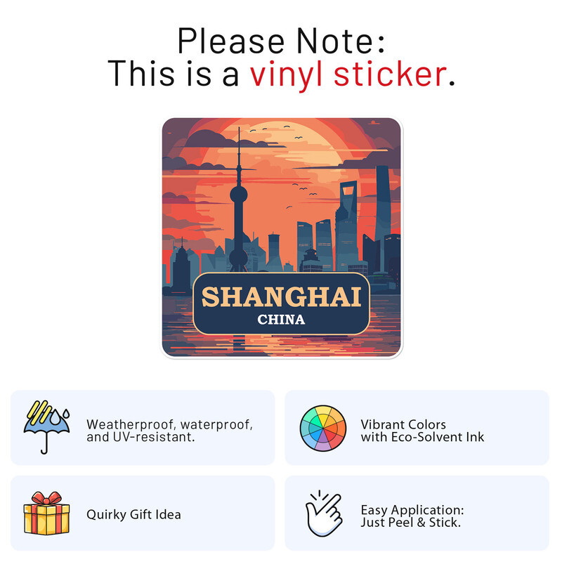 China Shanghai City Vinyl Decal Waterproof Car Bumper Sticker
