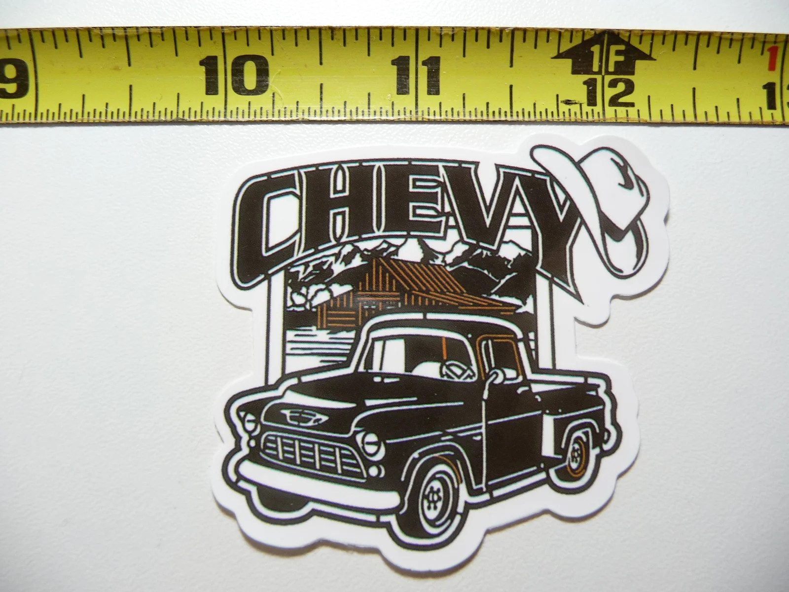 HOTROD GARAGE SMALL STICKER DECAL OLD TRUCK COWBOY HAT BARN JDM RACING