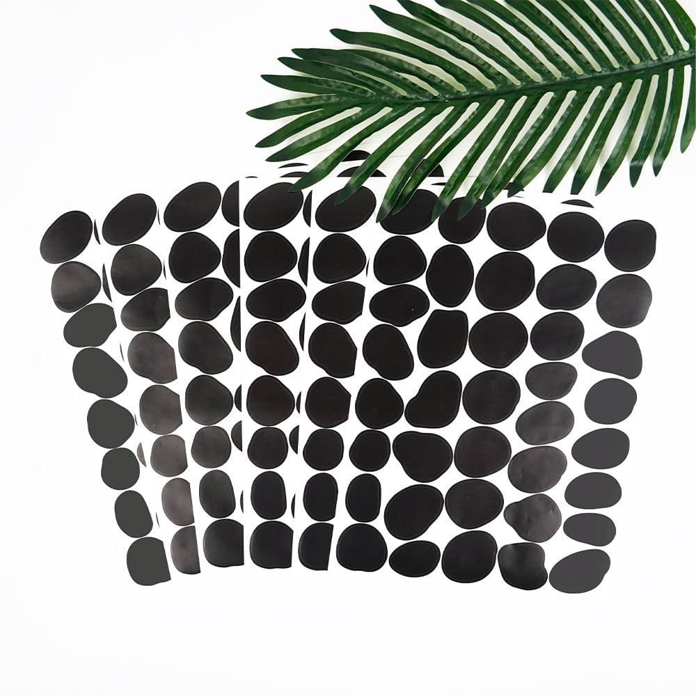 380 Pcs Removable Matte Black Irregular Abstract Shape Wall Decals Set | 10 S…