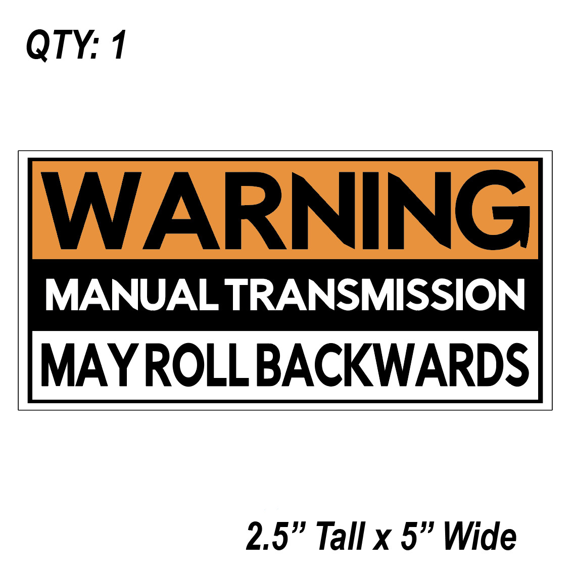 (1) Warning Manual Trans Sticker car Auto Race Drift JDM Decal Truck Diesel NEW